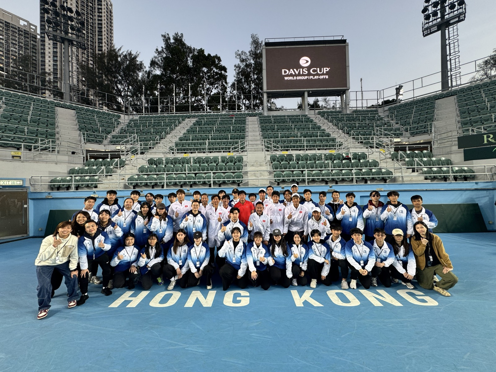 A team of 50 students from the Bachelor of Social Sciences (Honours) in Sport and Recreation Leadership programme took up duties at the Davis Cup Hong Kong Tie.