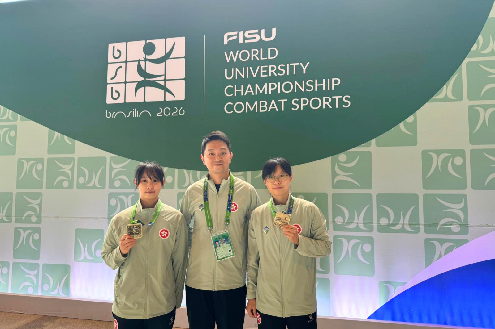 Esther Lee (right) wins the Gold medal in Women’s Nanquan in Brasília 2026 FISU World University Championship Combat Sports.